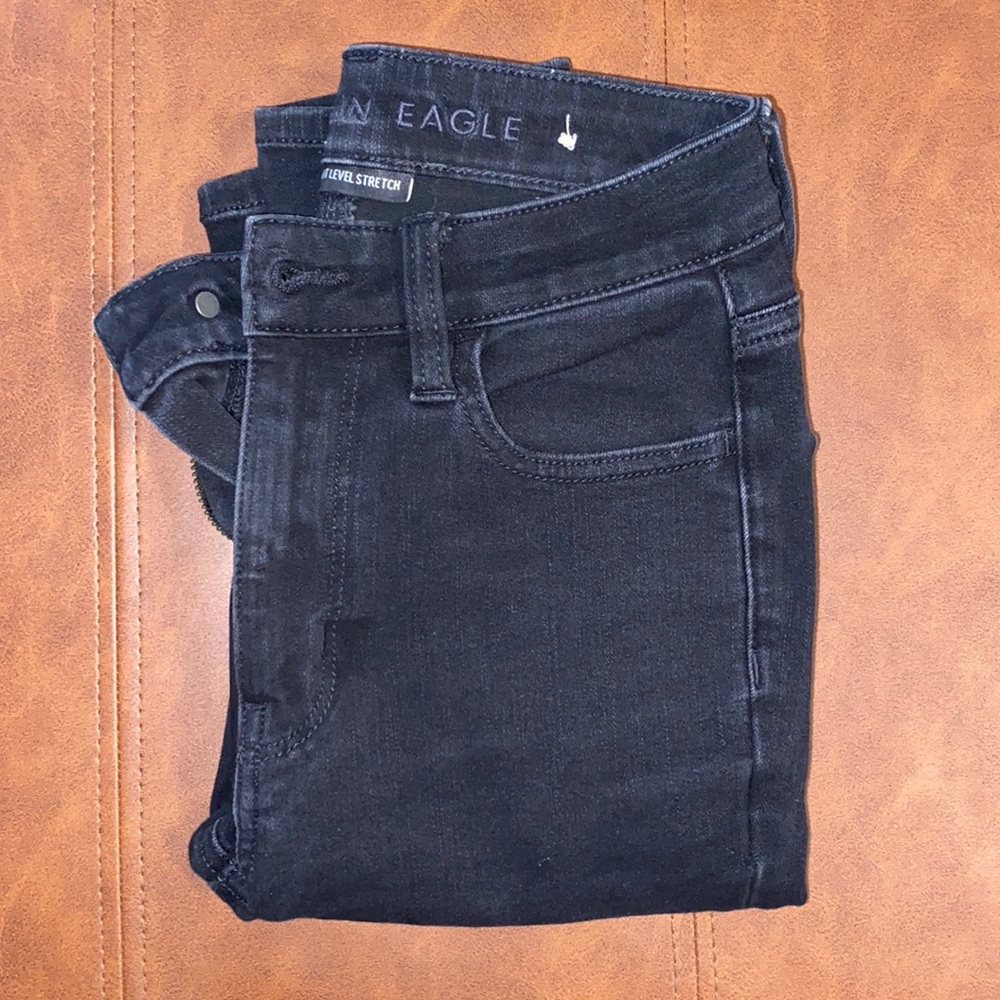 AE 360 Ne(x)t Level Super High-Waisted Black Jegging